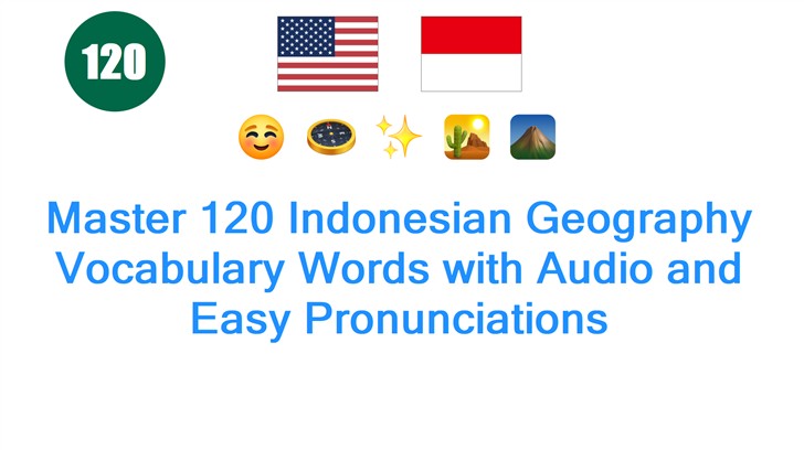Master 120 Indonesian Geography Vocabulary Words with Audio and Easy Pronunciations